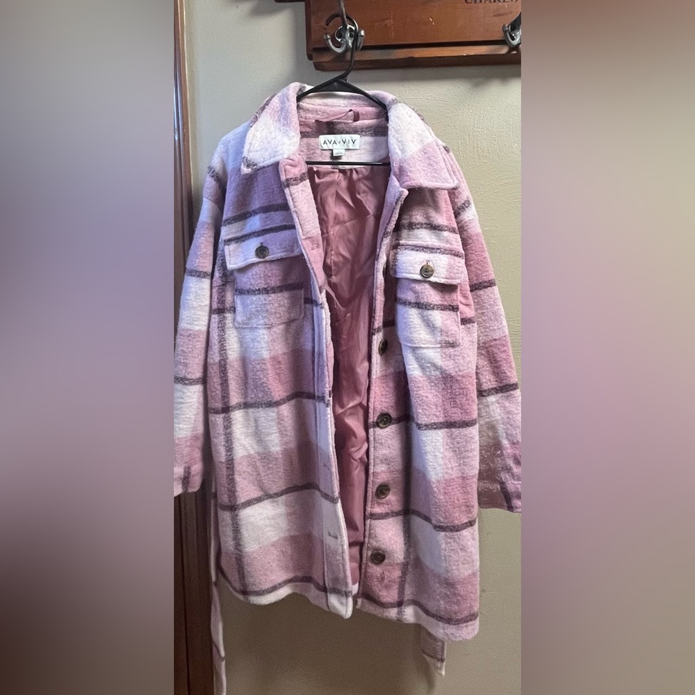 Target pink plaid winter jacket